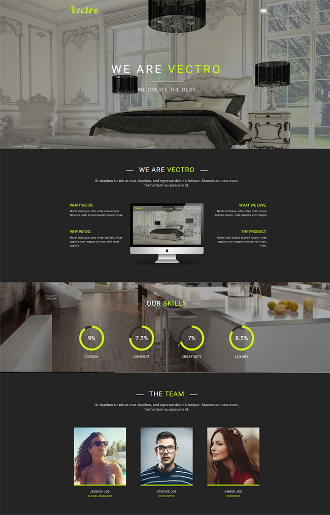 HTML5响应设计页面滚动视差模板