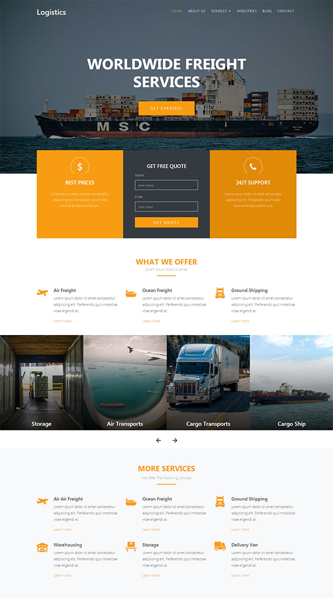 响应式物流货运公司网站模板